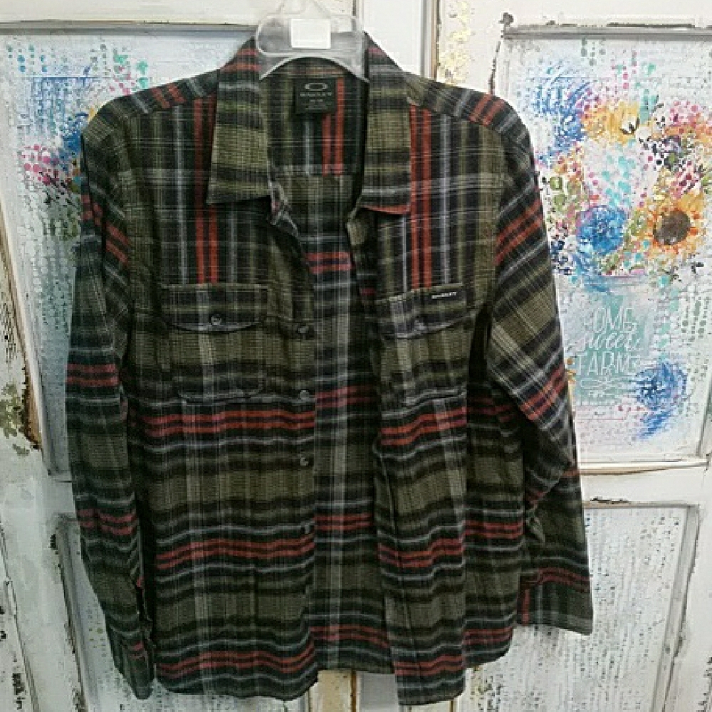 Men's Plaid Jacket - Black, Gray, Red by Oakley